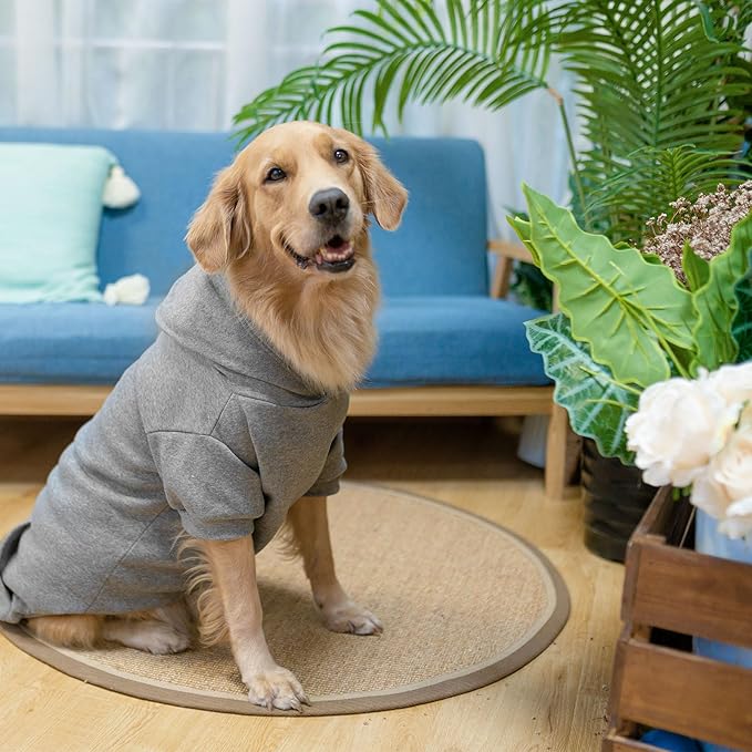 SCENEREAL Dog Hoodie Sweaters for Small Medium Large Size Dogs, Fleece Pet Sweatshirt with Hat and Pocket,Soft Cold Winter All Weather Puppy Clothes for S to XL Sized Dogs,Grey (SM)