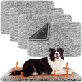4 Pack Self Warming Cat Pads Self Heating Cat Mat Washable Homeless Dogs Thermal Pads Kennel Pad Reflects Body Heat Warm Crate Bed Mat for Indoor Outdoor Pet(Gray,45 x 28 Inch)