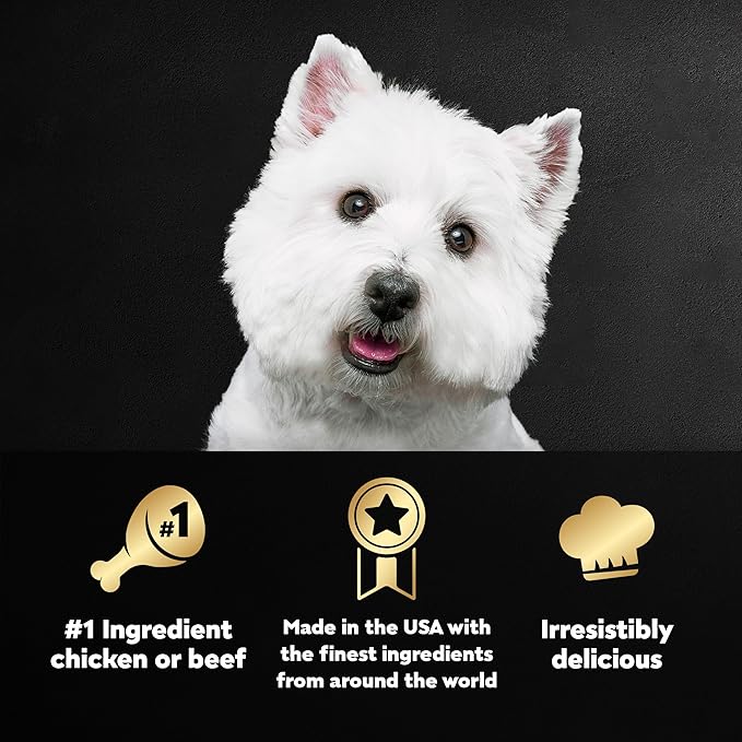 Cesar Wet Dog Food Loaf in Sauce Rotisserie Chicken Flavor with Bacon & Cheese and Filet Mignon Flavor with Bacon & Potato Variety Pack, 3.5 oz. Easy Peel Trays (12 Count, Pack of 2)