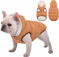 Fleece Hoodie, Windproof Waterproof Coat, Winter Warm Jacket, Cold Weather Pet Apparel Clothes Vest for Small Medium Large Dog Khaki, L