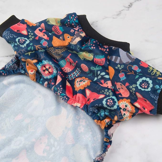 CuteBone Small Dogs Outfit Soft Puppy Onesies Pjs Dog Pajamas Pet Coat Cat Apparel Comfy Doggie Jumpsuit Bodysuit for All Seasons P75XL