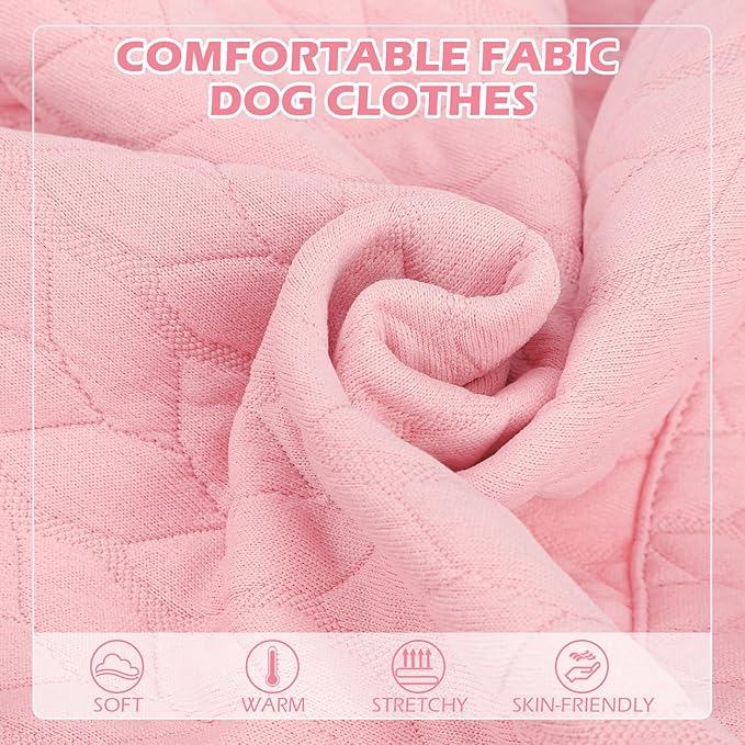 EXPAWLORER Textured Cable Knit Basic Dog Hoodie, Elevated Style Dog Sweater with Leash Hole and Pocket, Soft and Warm Pet Winter Coat, Cold Weather Clothes for Small Medium Large Dogs Cats,Pink XXL