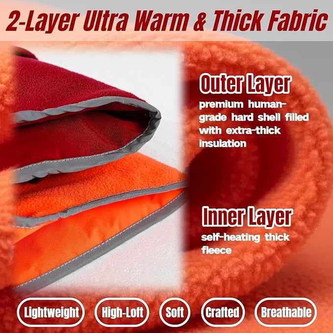 Insulated Outdoor Dog Winter Jacket, Hard Shell Pet Coat with 2 Layer Warmth, Waterproof & Lightweight Coats for Medium Dogs with Leash Portal, Durable 3D Belly Cut Jackets for Dachshund (Orange, M)