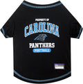 NFL Carolina Panthers Dog T-shirt X-Small. - Licensed Shirt for Pets Team Colored with Team Logos- Premium Stretchable Materials for the comfort of your Dog & Cat