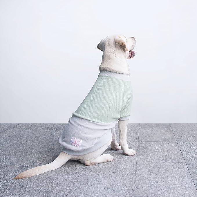 Extra Large Dog Sweaters Warm Clothes Pullover Sweatshirts for Labrador Rottweiler Great Dane, Green Grey, 5X-Large