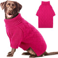 AOFITEE XXL Dog Sweater, Christmas Sweaters for Large Dogs, Warm Turtleneck Dog Sweater for Fall Winter Cold Weather, Solid Dogs Knit Sweatshirt for Golden Retriever, Labrador, Doberman (Rose Red)