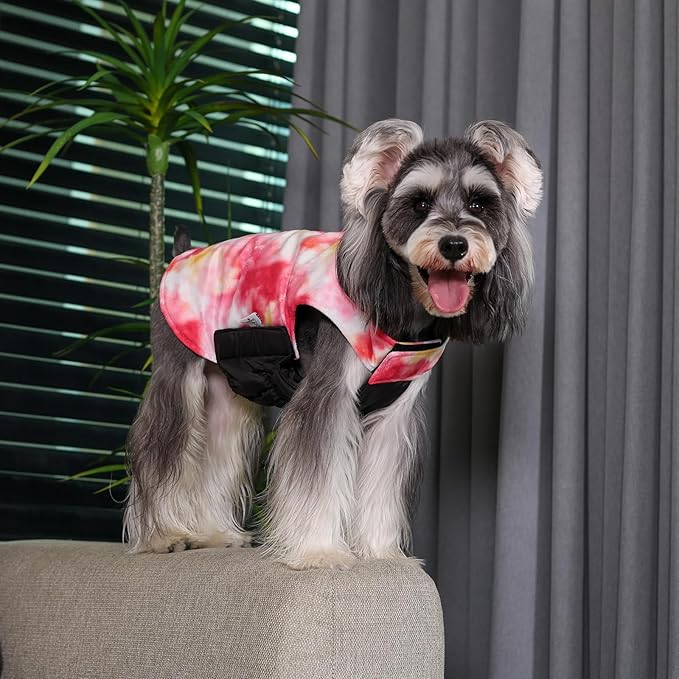 GMF Bone Winter Dog Jacket - Reversible, Soft, Thick & Windproof - Small to Large Sizes - Waterproof - Leash Hole - Cold Weather Coats