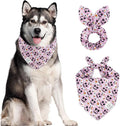 E-Clover Halloween Dog Bandanas & Matching Scrunchie Set Girl Cute Pink Pumpkin Dog Scarf Bibs Pet Bandana with Bow Tie for Medium Large Dogs Owner Mom