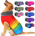 Dogcheer Warm Dog Coat, Waterproof Dog Winter Jacket Christmas Puppy Cold Weather Coats with Buckle, Reflective Adjustable Pet Snow Jacket for Small Medium Large Dogs - Gradient Red-Yellow, L