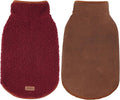 cyeollo Warm Dog Coat Fleece Sherpa Winter Sweater Coats, Turtleneck Dog Jacket Vest for Small Medium Large Dogs, Reversible Cold Weather Pet Coats, Burgundy, M