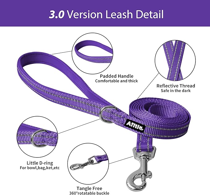 AIITLE Escape Proof Dog Harness - Step in Adjustable Dog Harness No Choke Over with Breathable Mesh and Quick-Release Buckle for Summer- Outdoor Walking, Camping for Medium Dogs Pure Purple XL