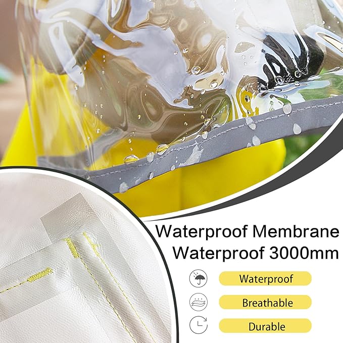 Dog Raincoat Waterproof, Adjustable Reflective Hooded Dog Rain Poncho with Leash Hole for Small Medium Large Dogs (Yellow, X-Small)