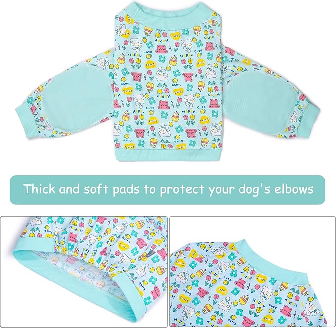 Dog Recovery Shirt for Front Legs, Dog Elbowpads Sleeve Protect Dogs Elbows Arms,Stop Licking Joints After Surgery, Help with Injury Healing Covers The Wound, Cone Alternatives (Blue, 2XL)