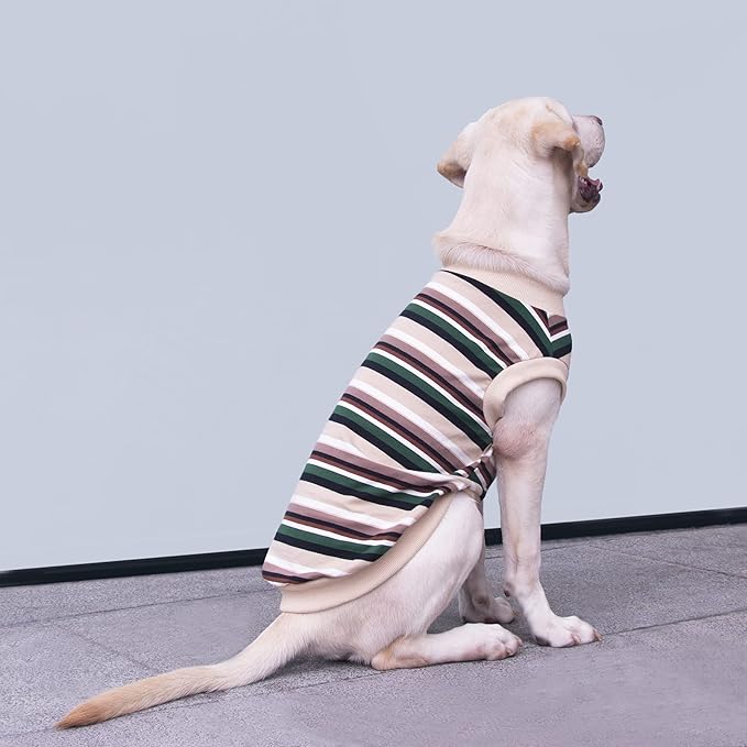 Extra Large Dog T Shirts Clothes Sleeveless Tank Top Vest for Labrador Rottweiler Great Dane, Khaki 9X-Large