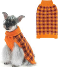 PUPTECK Dog Sweaters for Large Medium Small Dogs - Fall Classic Plaid Style Puppy Holiday Winter Coat Clothes Warm