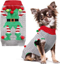 PETCARE Dog Christmas Sweater Ugly Elf Clown Cat Sweater Vest Pet Jumper Grey Green Holiday Dog Clothes Puppy Sweaters for Small Medium Large Dogs Cats Fall Winter Outfits Xmas Dogs Costume,Medium