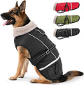 Dog Coat, Warm Dog Winter Coat Reflective Jacket Waterproof Fleece Vest, Pet Jacket Cozy for Cold Weather, Dogs Snowsuit Windproof, Adjustable Buckle for Large Dogs