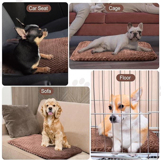 4 Pcs Self Heating Cat Pad Self Warming Cat Bed Dog Heating Pad Washable Thermal Pet Mat for Indoor Outdoor Pet 16 x 20 Inch Removable Non Slip(Coffee)