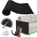 Cat Scratch Furniture Protector - 100" x 13.8" Trimmable Self-Adhesive Cats Claws Scratch Pads, DIY Cat Climbing Couch Protector for Scratch Post Cat Tree Replacement Indoor (Black)