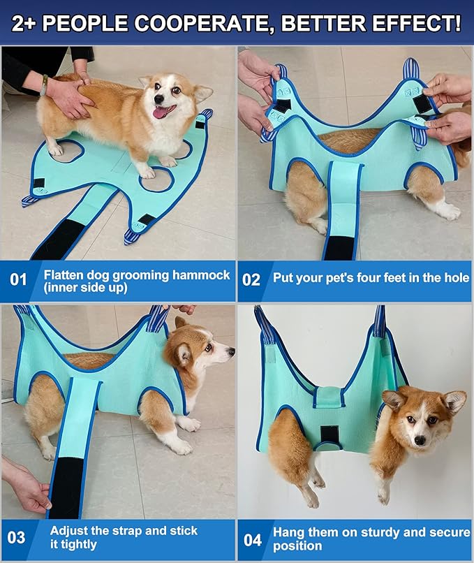 Dog Grooming Hammock,Medium - Large Hanging Harness Holder for Nail Clipping,Nail Trimming Hammock for Pet,Grooming Sling Hanger Restraint for Claw Care
