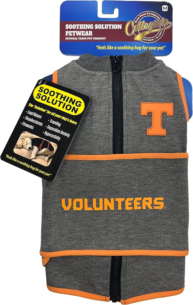 NCAA Tennessee Volunteers Dog Anxiety Shirt Calming Soothing Vest for Dogs Cats with Anxiety, Fears, Fireworks, Loud Noises, Dark, Lonely Keeps Dogs Calm Feeling Safe, Relaxing Jacket X-Small