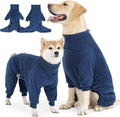 Dog Winter Coat, Warm Fleece Jacket, Windproof Pullover Jumpsuit, Full Body Dog Pajamas Onesie, Cold Weather Clothes for Medium Large Dog(3Xlarge,NavyBlue)