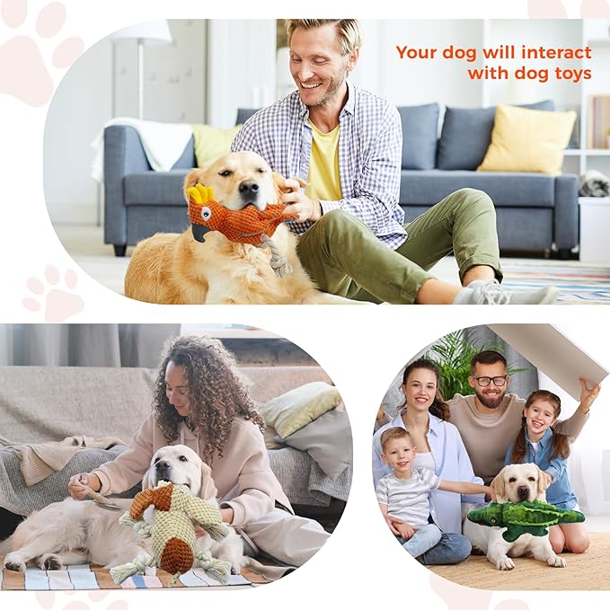 3 Pcs Dog Squeaky Toys, Squeaky Stuffed Toy for Dog, Puppy Chew Toys to Keep Them Busy Interactive Puppy Toys with Squeakers Stuffed Animal Pet Plush Toy (Green)