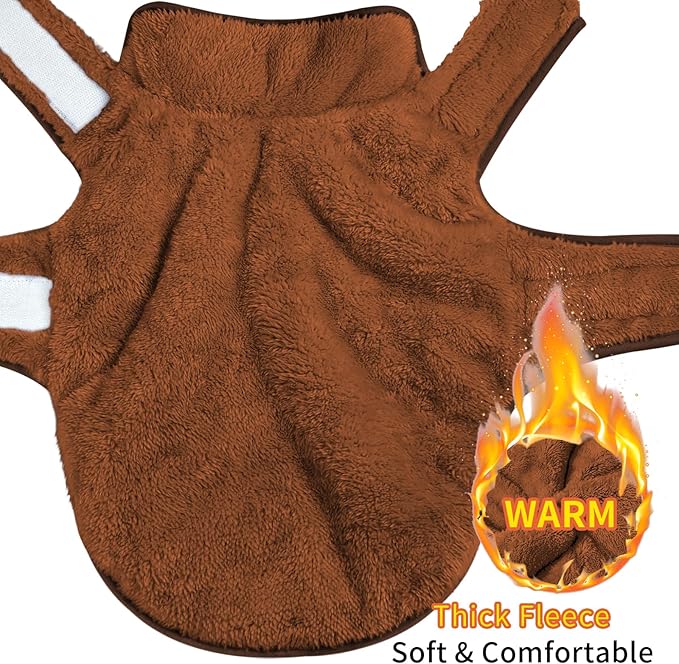 Malier Dog Winter Coat, Reversible Fleece Dog Cold Weather Coats, Windproof Warm Snow Puppy Jacket Vest Pet Clothes for Small Medium Large Dogs (Brown, X-Large)