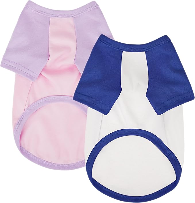 Stylish 2PCS Color Block Dog Shirt: Premium Polycotton Blend, Comfortable, Breathable, and Wrinkle-Resistant. Perfect Apparel for Small, Medium, & Large Dogs, a Must-Have for Pet Lovers L