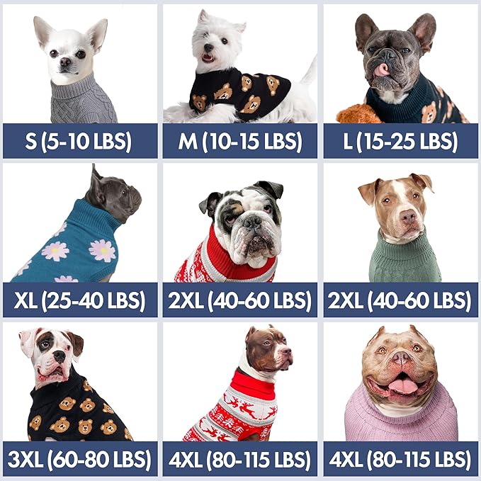 Spark Paws Christmas Dog Sweater – Ultra Soft Holiday Knit Sweater for Small, Medium & Large Dogs, Cute Pet Sweater for French Bulldogs & Big Dogs, Easy Potty V Cut Design Jacket - (Polar Bear, M)