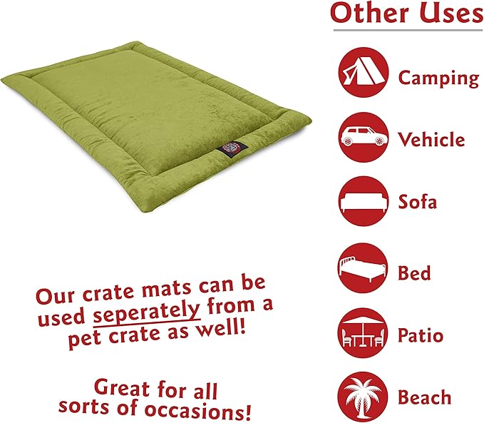 Majestic Pet Orthopedic Memory Foam Dog Crate Mat - Plush Pet Bed Pad for Crates & Kennels | USA Crafted | 48"x30" Villa Apple