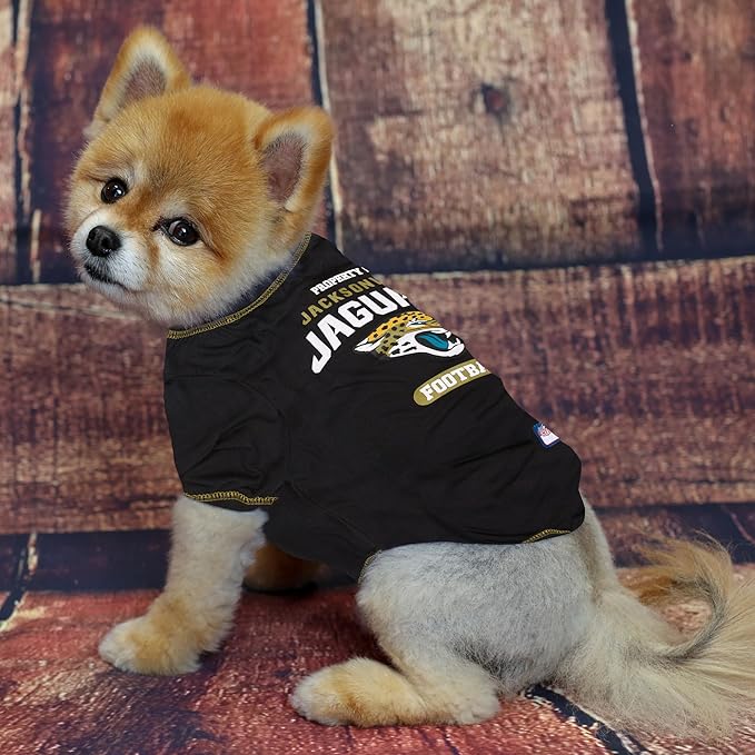 NFL Jacksonville Jaguars Dog T-shirt X-Large. - Licensed Shirt for Pets Team Colored with Team Logos- Premium Stretchable Materials for the comfort of your Dog & Cat