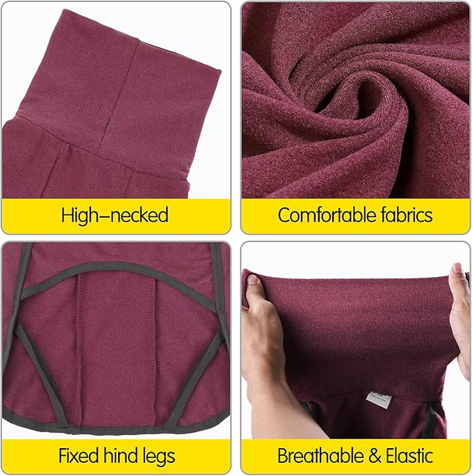 Dog Sweater Pullover Cold Weather Vest for Dogs Dog Sweatshirt & Jacket for Indoor and Outdoor Use (XX-Large, Wine red)
