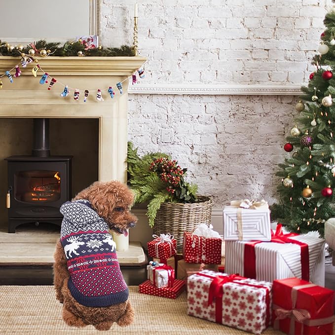 SCENEREAL Dog Sweater for Large Sized Dogs Girl Boy, Turtleneck Pullover Winter Puppy Clothes, Christmas Outfits, Pet Sweatshirt Apparel Knitwear for Golden Retriever, Labrador, Rottweiler, L