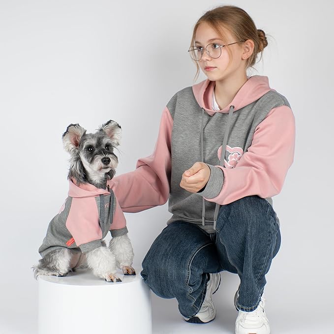 KYEESE Dog Hoodie Stretchy Dog Clothes for Small Dogs Comfort Cat Sweater Warm Pet Clothes Cat Coat with Leash Hole Soft Pet Sweatshirt with Drawstring Dogs Winter Coat for Cold Weather
