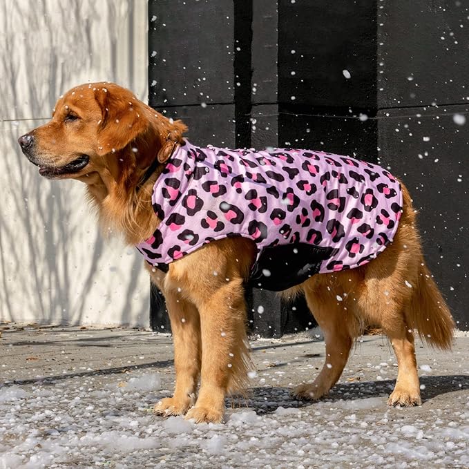 CuteBone Winter Dog Jacket - Windproof Reversible Vest with Leash Hole - Soft, Thick Coat for Small to Large Dogs - Waterproof, Adjustable Cold Weather Coat