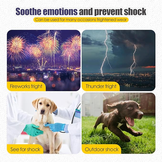 Dog Anxiety Vest,Pet Calming Hoodie Breathable Dog Anti-Anxiety Jacket for Thunder Fireworks and Separation,Blue M