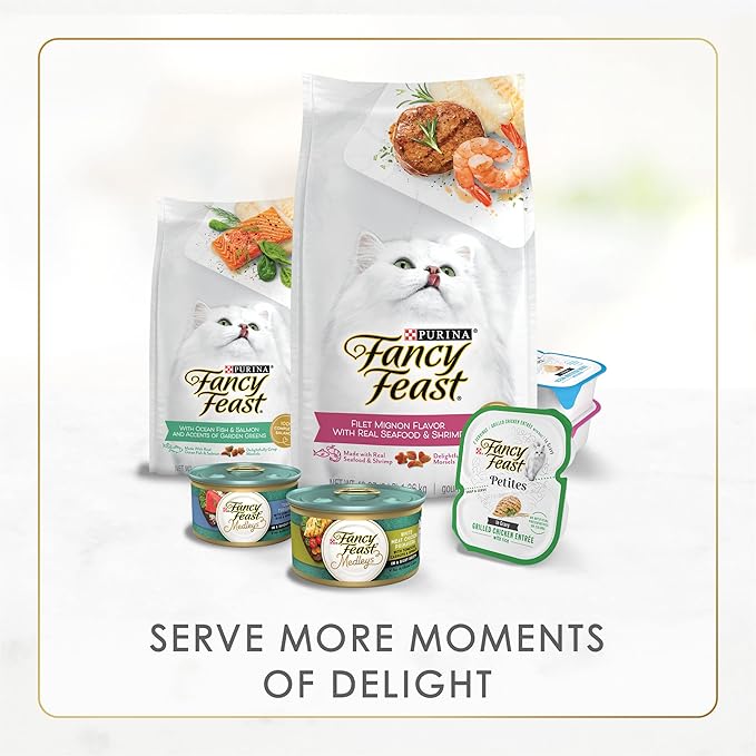 Purina Fancy Feast Grilled Wet Cat Food Salmon and Shrimp Feast in Wet Cat Food Gravy - (Pack of 24) 3 oz. Cans