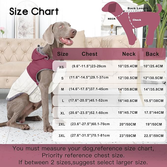 Detachable Hooded Dog Coat with Harness for Small Dogs,Super Warm Fleece Puppy Jacket for Cold Winter Doggie Coats,Red S