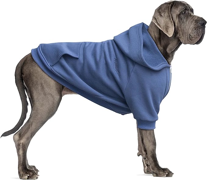 Extra Large Dog Clothes Hoodies Zip Up Sweaters for Big Dogs Labrador German Shepherd Blue 3XL