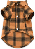 Koneseve Dog Shirt Plaid Dog Clothes for Small Dogs Boy Girl Cat Clothes Soft Puppy Outfit Adorable Pet T-Shirts Kitten Grid Costume Apparel Thanksgiving Christmas Clothing (Yellow; M/Medium)