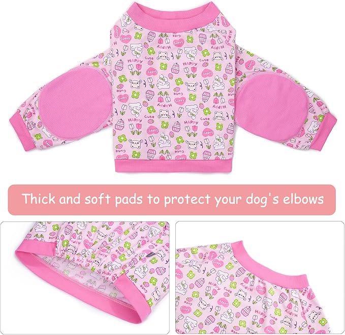 Dog Recovery Shirt for Front Legs, Dog Elbowpads Sleeve Protect Dogs Elbows Arms,Stop Licking Joints After Surgery, Help with Injury Healing Covers The Wound, Cone Alternatives (Pink, 6XL)