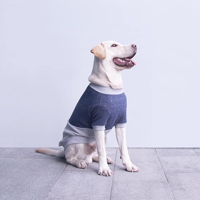 Extra Large Dog Sweaters Warm Clothes Pullover Sweatshirts for Labrador Rottweiler Great Dane, Blue Grey, 6X-Large