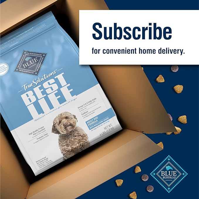 Blue Buffalo True Solutions Total Support Natural Dry Dog Food for Adult Dogs, Chicken, 4-lb. Bag