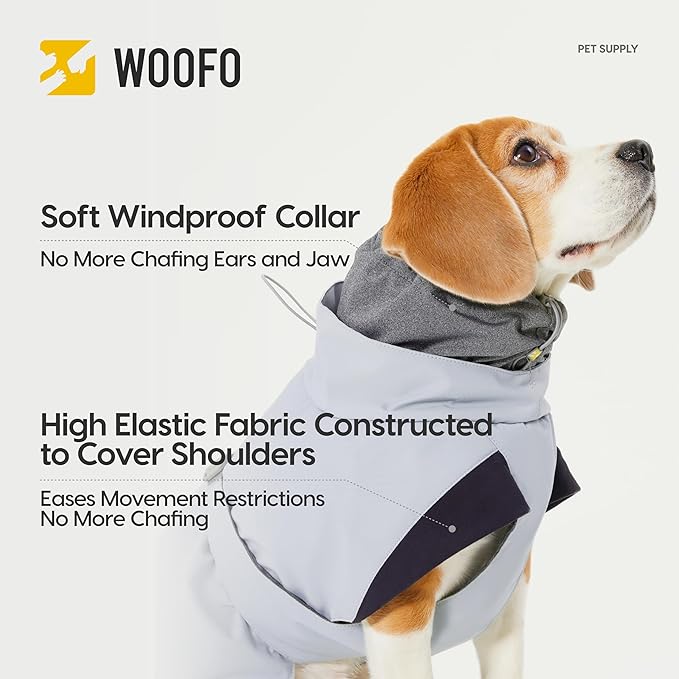 Dog Slip-on Winter Coat, Warm,Lightweight, Adjustable and Easy to Wear for Cold Weather | Waterproof & Windproof Padded Dog Winter Jacket (Glacier Grey, L)