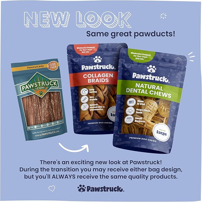 Pawstruck All-Natural 6" Bully Stick Springs for Dogs - Fun, Challenging, Rawhide-Free, 100% Beef, Single Ingredient Chew Bones - Fully Digestible, Low Odor - 10 Pack - Packaging May Vary