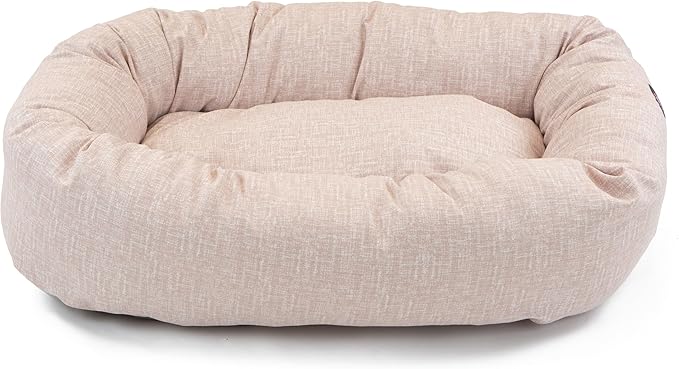 Majestic Pet 52 Inch Bagel Calming Cozy Soft Round Dog Bed - Washable, Spine Support - Fluffy Donut Dog Bed 52x35x11 (Inch) - X-Large - Pink