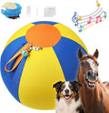 22‘’ Jingle Herding Ball for Dogs & Puppies with Bell, Dog Play Toy, Audible Herding Ball for Cattle Dog, Australian Shepherd, Thickened Oxford Cover, Pump, Patch Repair Kit (22inch)