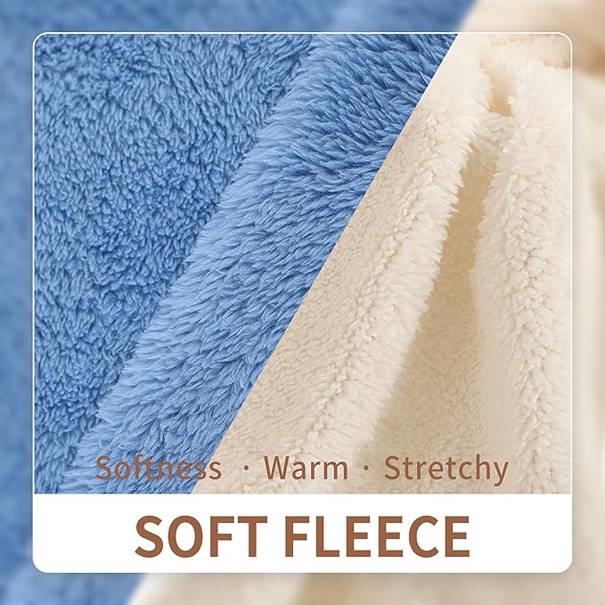 LESYPET Dog Sweater for Small to Medium Dogs, Fleece Lining Puppy Sweatshirt in Winter, Warm Puppy Clothes Pullover Jumper, Blue XX-Large