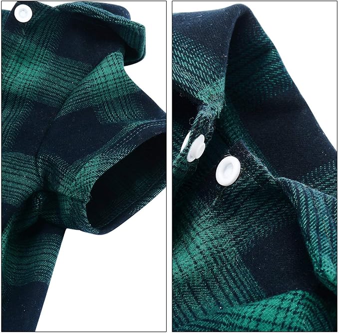 Koneseve Dog Shirt, Pet Plaid Clothes Shirt T-Shirt, Sweater Bottoming Shirt for Small Dog Cat Puppy Grid Adorable Wearing Stylish Cozy Halloween,Christmas Costumes (Green;L/Large)